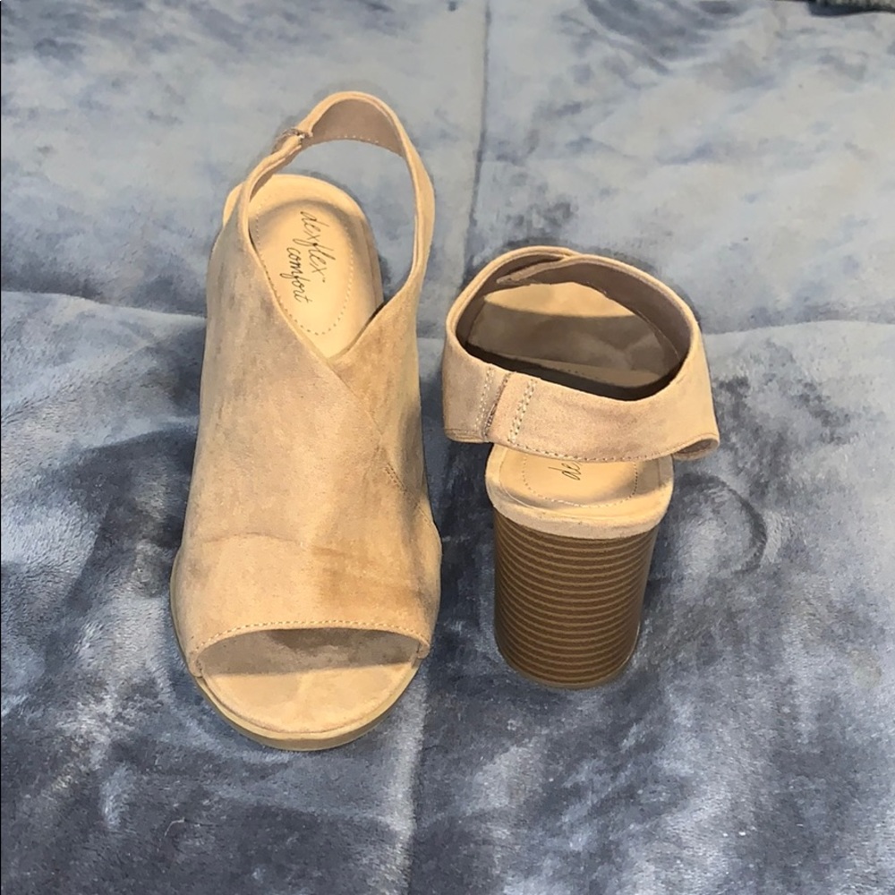 EUC Beige Peep Toe Heels